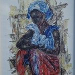 N`Gombo Mujer con bebé. 54x39