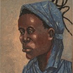 Koyongonda.  Mujer con tocado azul. 42x33