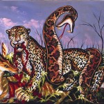Moké. Serpiente devorando tigre. 73x95