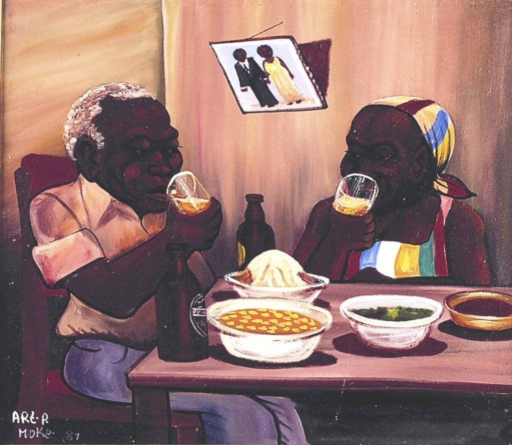 Moké. Matrimonio comiendo. 84x88